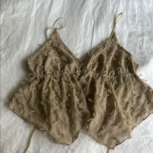 Never Worn Edikted Tan Textured Cami Top
